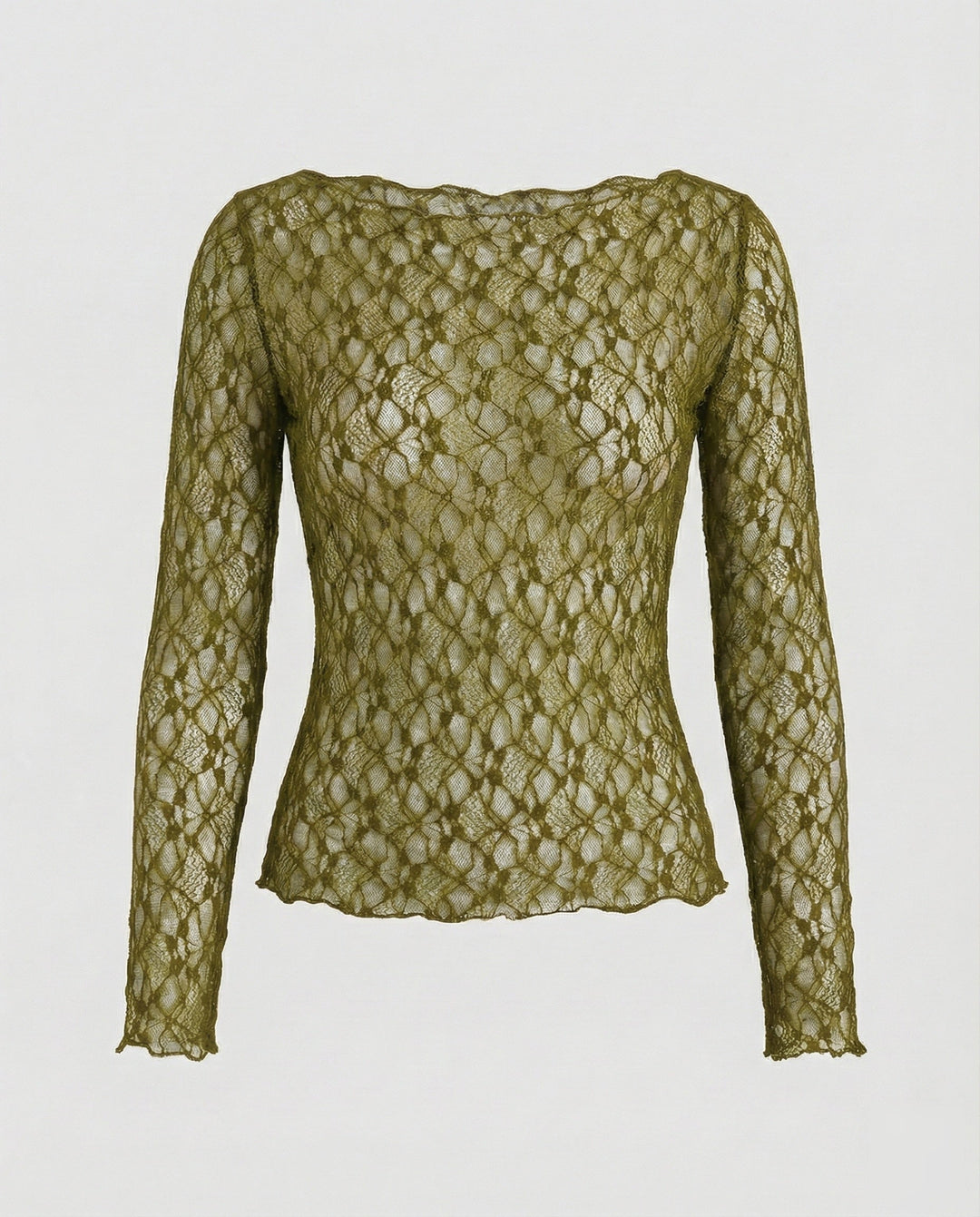 Ladies delicate lace long sleeve blouse