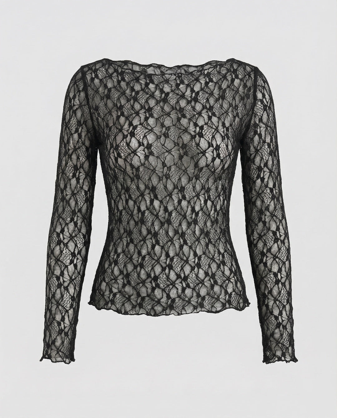 Ladies delicate lace long sleeve blouse