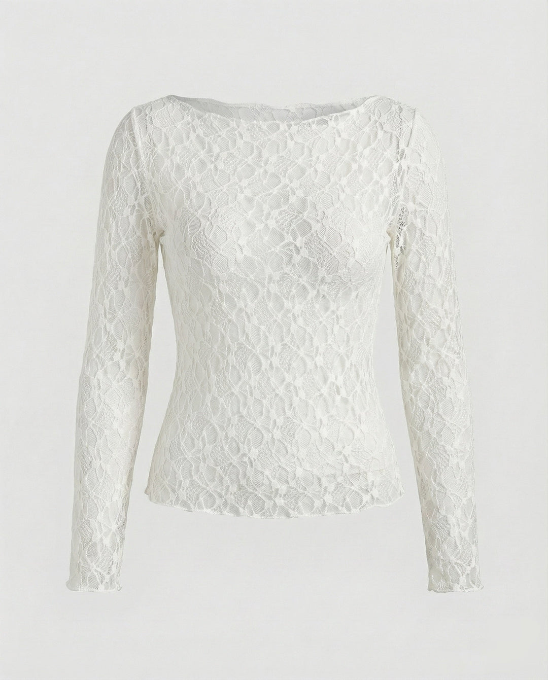 Ladies delicate lace long sleeve blouse