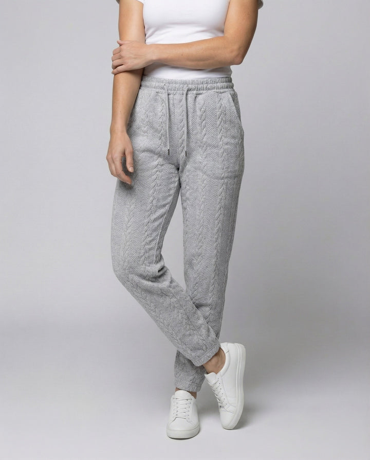 Women's Cable Knit Lounge Pants with Drawstring