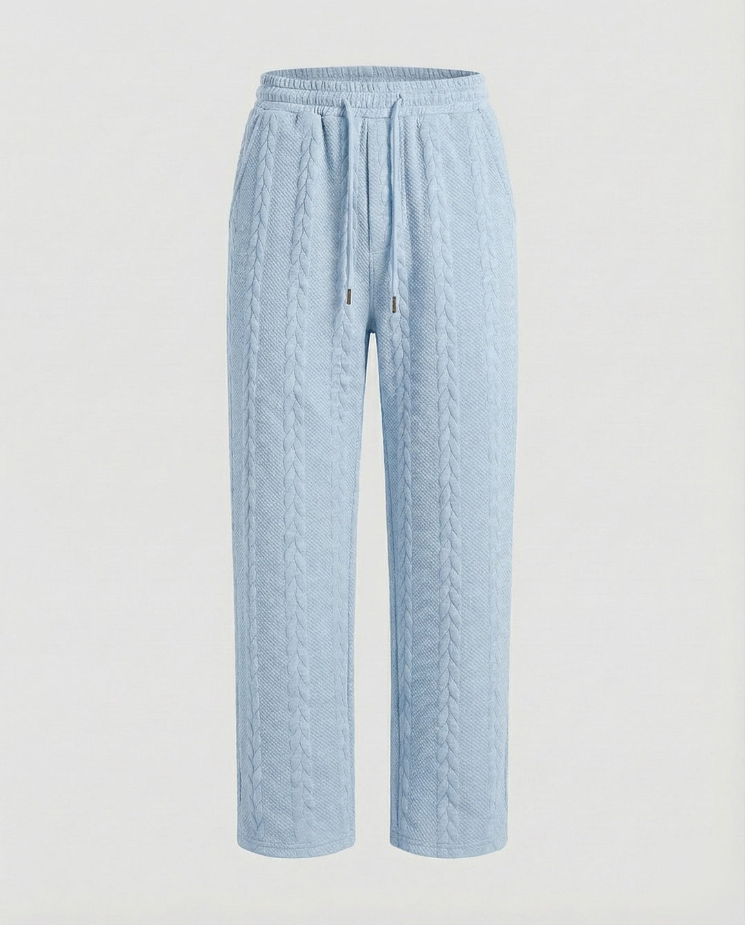 Women's braided knit lounge pants with drawstring