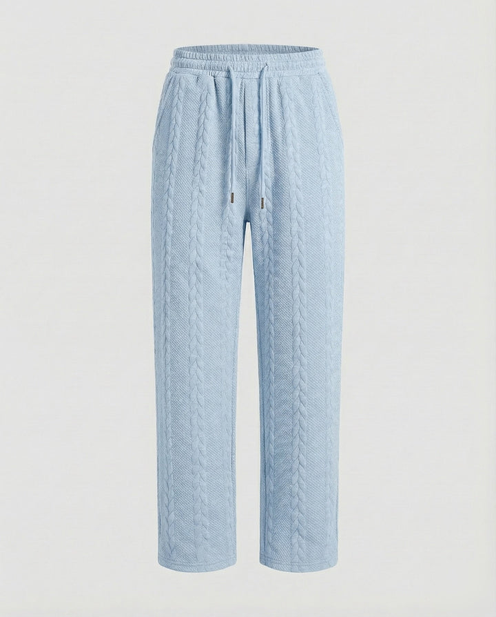 Women's braided knit lounge pants with drawstring