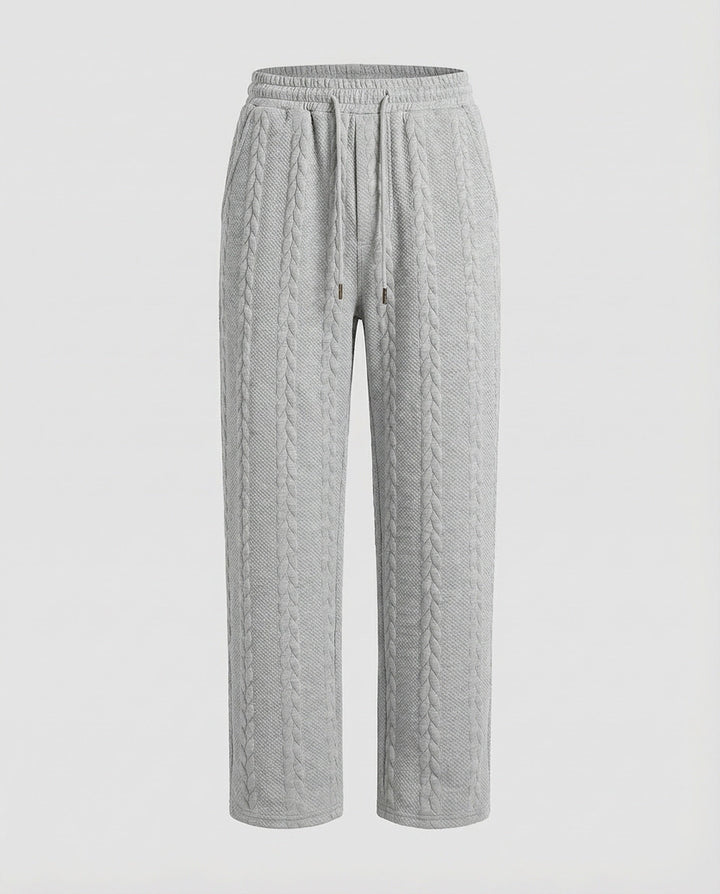 Women's Cable Knit Lounge Pants with Drawstring