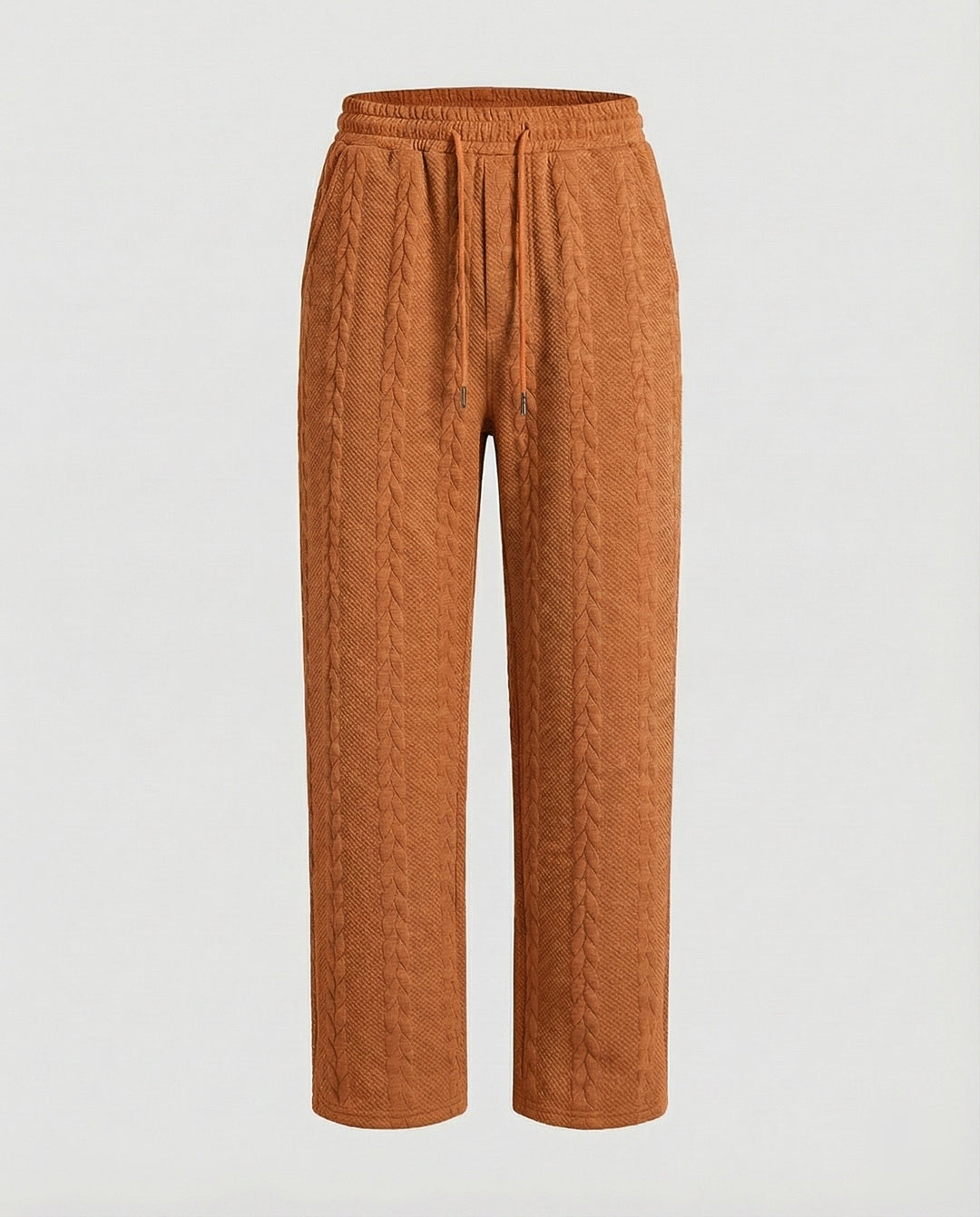 Women's braided knit lounge pants with drawstring