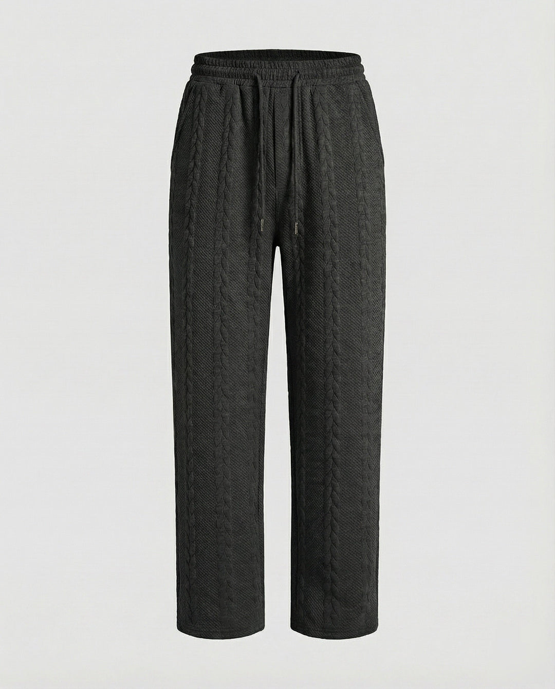 Women's braided knit lounge pants with drawstring