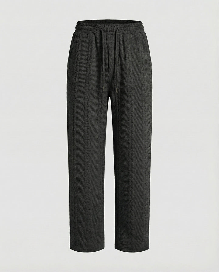 Women's braided knit lounge pants with drawstring