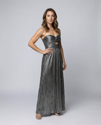 Ladies Bustier Pleated Maxi Dress