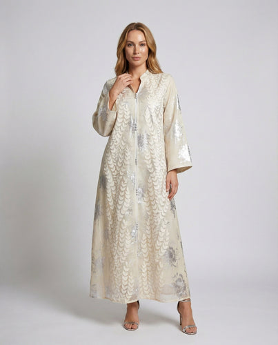 Women's elegant jacquard kaftan coat