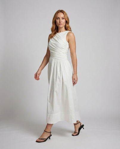 Ladies elegant maxi dress with draped top