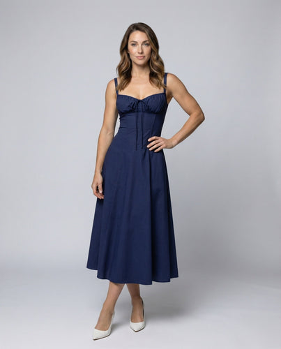 Women's fitted corset midi dress