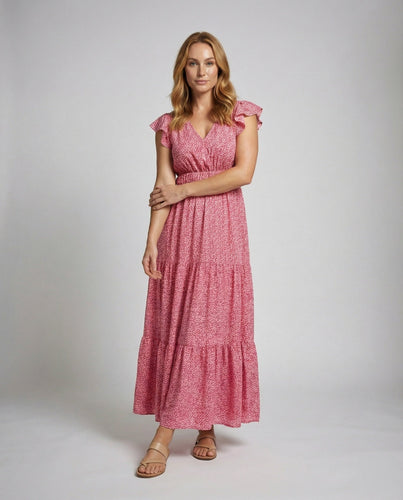 Women gathered maxi dress with smocked top