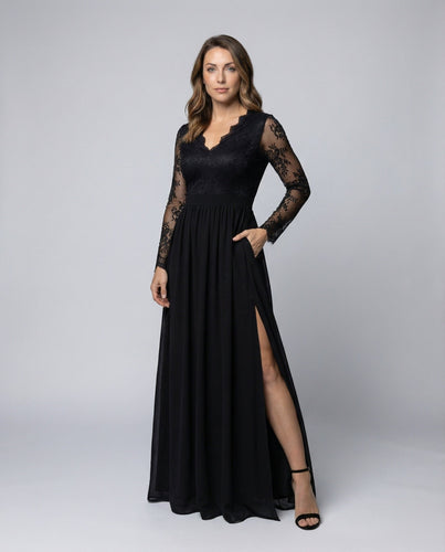 Women's Glamour Evening Dress in Retro Lace Look