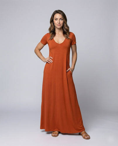Women's comfortable jersey A-line maxi dress