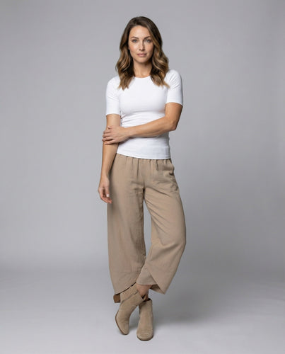 Women's casual culotte pants with wrap hem
