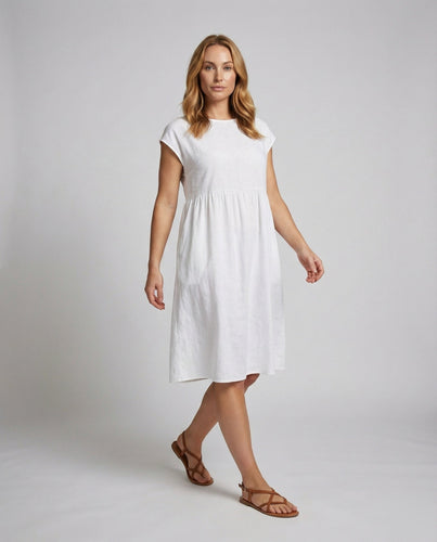 Women's lightweight midi dress in baby-doll cut