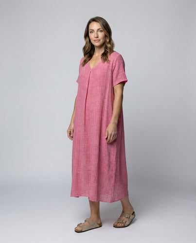 Women's airy maxi dress in crinkle linen look