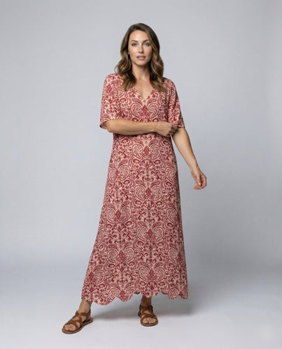 Women's airy paisley maxi dress in boho style