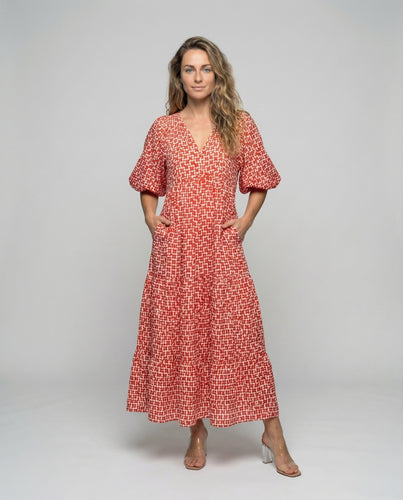 Women's airy tiered maxi dress in A-line silhouette