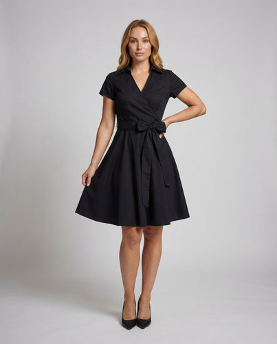 Women's Retro Swing Dress with Shirt Collar