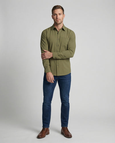 Men's slim stretch shirt made of microfiber