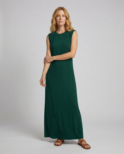 Women's sleeveless jersey maxi dress with side slit
