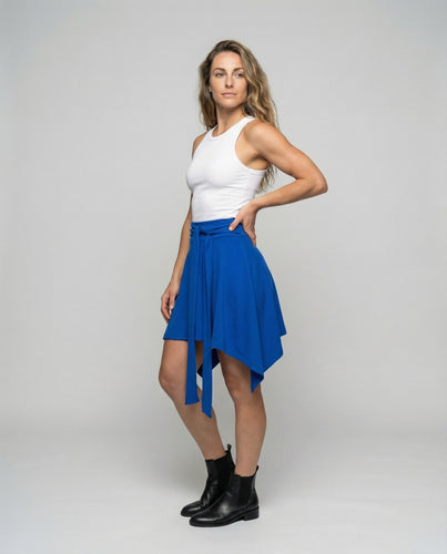 Women's draped pointed hem skirt with tie band