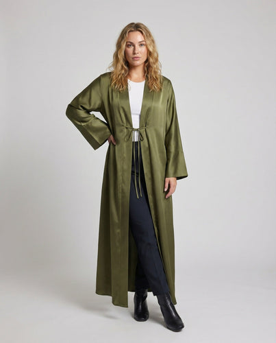 Women's elegant kaftan maxi dress made of satin