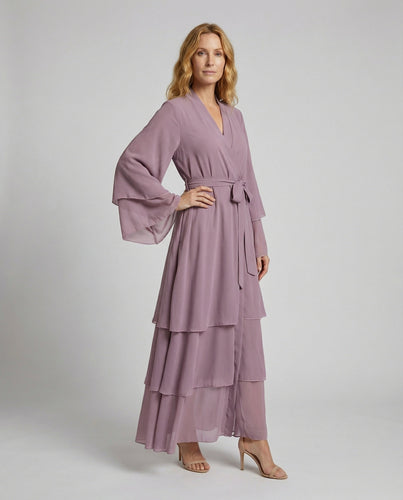 Women elegant tiered chiffon maxi dress