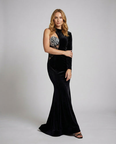 Womens fitted evening dress with lace insert