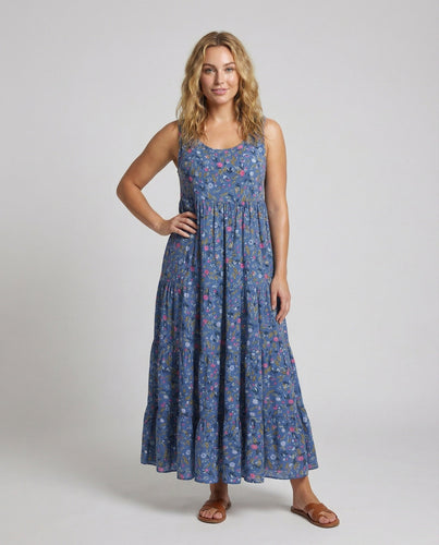 Women's Floral Boho Maxi Dress with Tiered Skirt