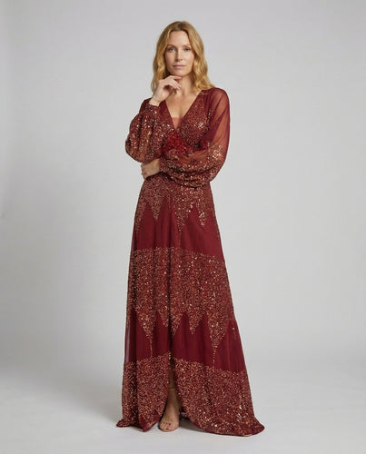 Ladies glamorous evening dress with mosaic sequins