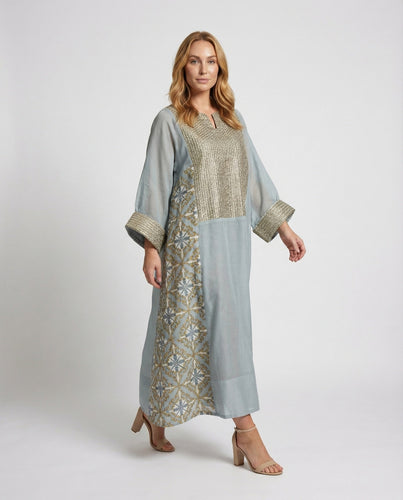 Women's high-quality kaftan maxi dress with embroidery