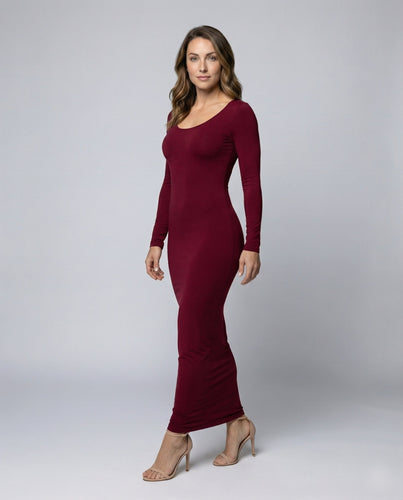 Women's sculpting long dress made of stretch jersey