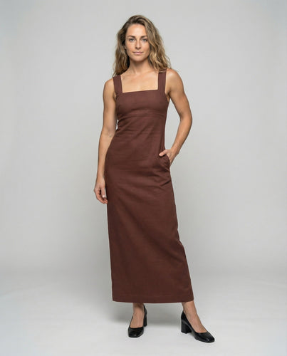 Women's Stretchy Sheath Midi Dress with Wide Straps