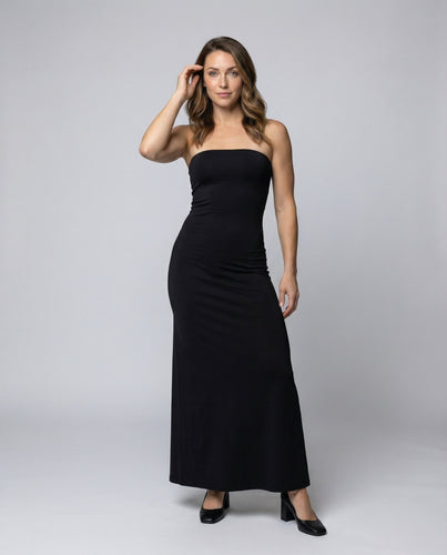 Women's fitted strapless tube dress
