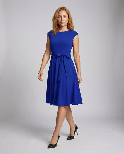 Women's fitted vintage midi dress in swing style