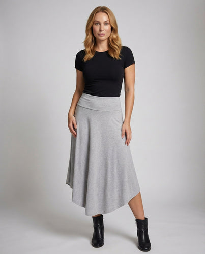 Women's asymmetrical maxi skirt with circle fall