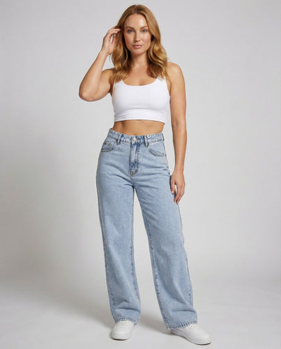 Women's Flared Vintage Jeans with Wide Leg
