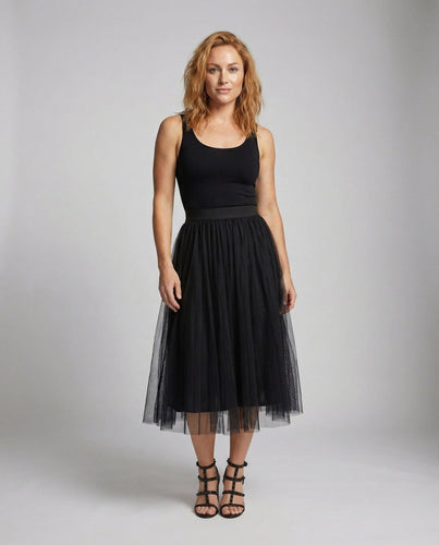 Women's floor-length tulle flounce skirt in A-line