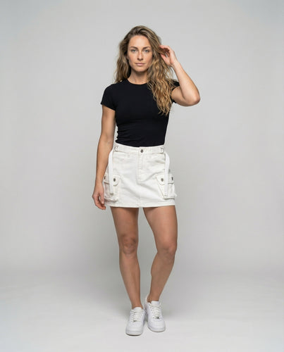 Women's Cargo Mini Skirt with Adjustable Straps