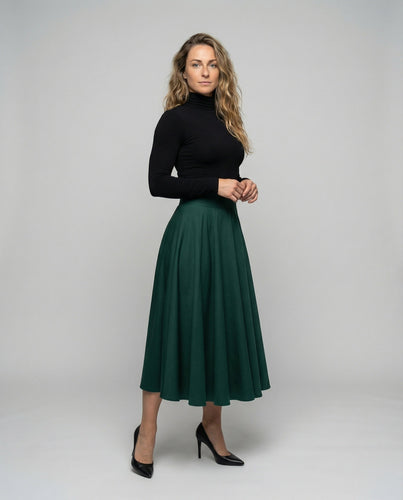 Women's swing midi skirt with back tie