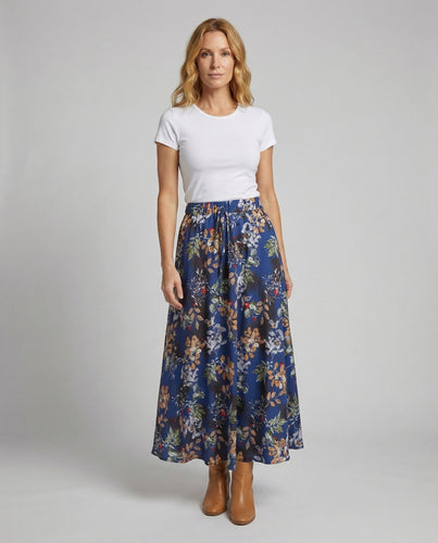 Women's Midaxi Skirt in Satin Look