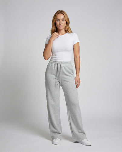 Women's high-waisted lounge joggers made of cotton blend
