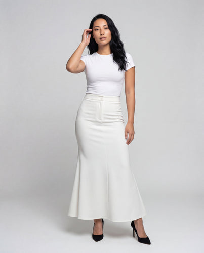 Women's Mermaid Midi Skirt with Trumpet Hem