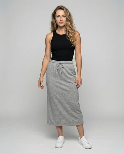 Women's casual midi skirt in sweat look