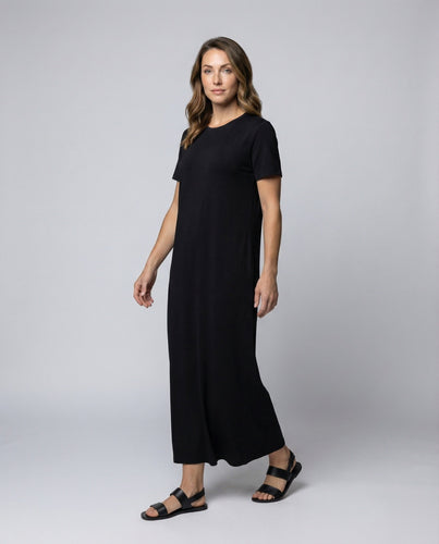 Women's Casual T-Shirt Maxi Dress with Side Slit