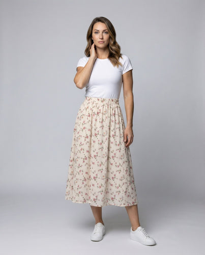 Women's lightweight chiffon midi skirt in A-line