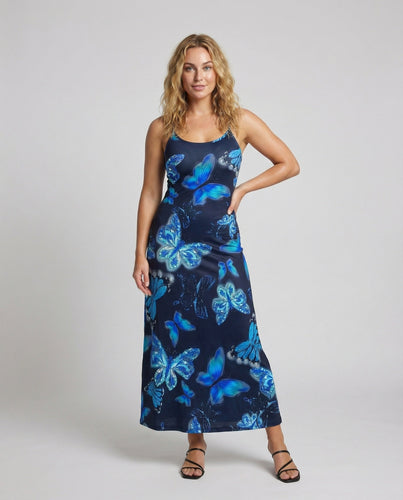 Women’s Maxi Summer Dress in Butterfly Print