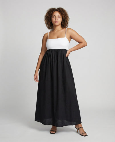 Women's maxi dress with deep back neckline