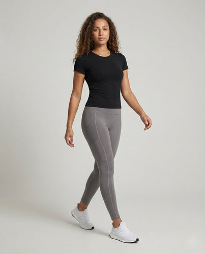 Women's shaping training leggings with mesh pocket